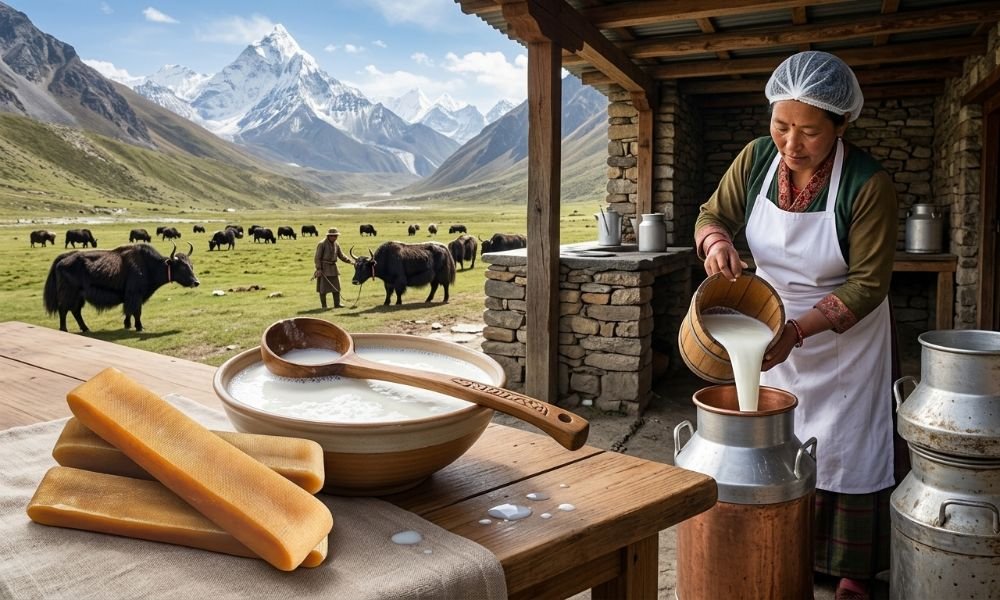 Milk sourcing for Yak Chews Manufacturing Process.