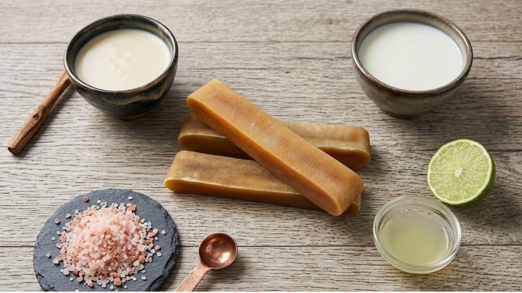 Natural ingredients used to make Himalayan cheese chews for dogs.