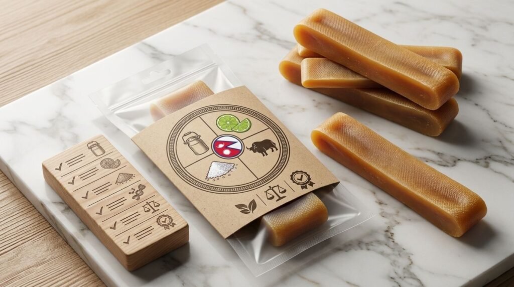 High-quality Himalayan dog chew packaging with ingredient and nutrition details.