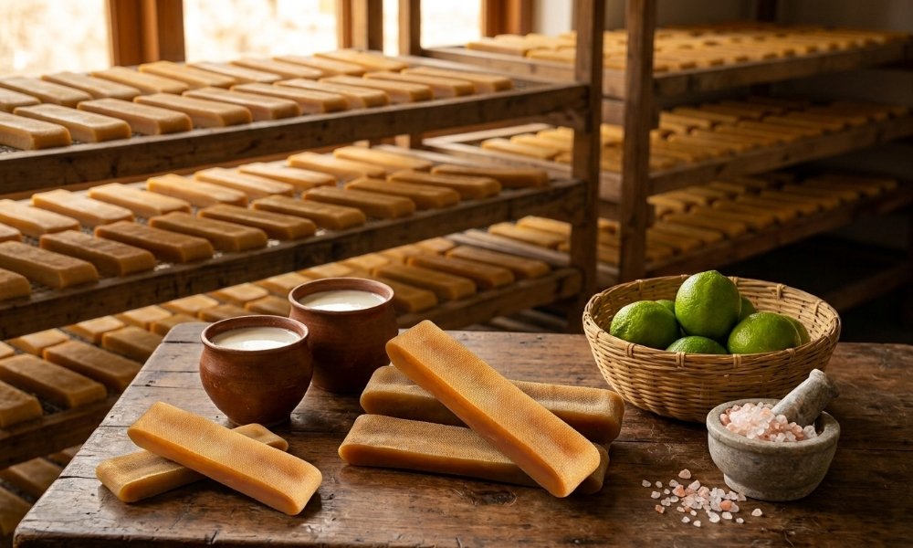 Authentic Himalayan yak chews with yak milk and natural ingredients used in production.