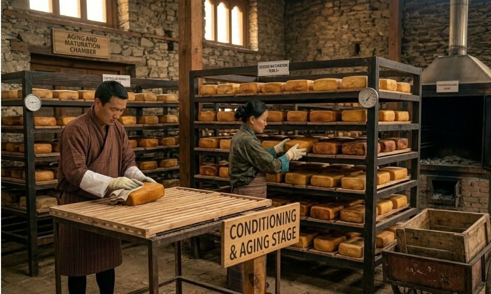 Conditioning and Aging process of Yak Chew.